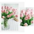 thumbnail image 3 of SMKE 10-Pack Artificial Tulip Stems 13.8",Realistic Latex Light Pink,Faux Bouquet Lifelike PU,No Wilt Table Decor,Kitchen Office Centerpiece, 3 of 6