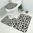 thumbnail image 2 of Black and White Leopard Pattern Bathroom Rugs Sets 3 Piece,Toilet Cover Set,Absorbent Non Slip Bathroom Mats Sets with U-Shaped Contour Rug Toilet Rug Set, 2 of 5