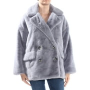 FREE PEOPLE $148 Womens New 1390 Gray Kate Faux Fur Coat M B+B