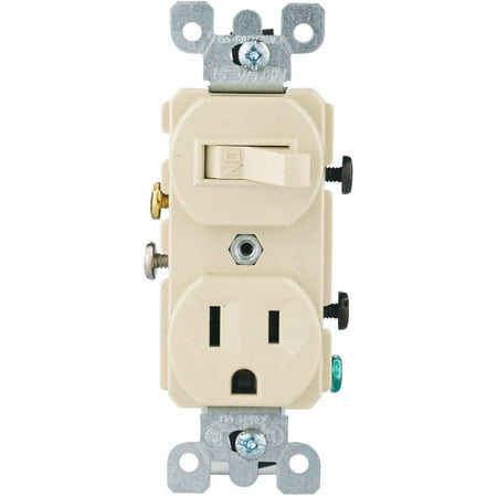 Leviton 15A Duplex Receptacle in Ivory — UL Listed for US Residential Electrical Code Compliance, Drop-in NEC-Standard Wiring