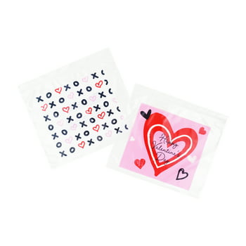 WAY TO CELEBRATE! Way To Celebrate Valentine 20 Red, Pink, Black and White Zipper Plastic Bag, 6.375 inch X 5.86 inch