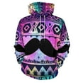 thumbnail image 3 of Colorful Tribal Pattern With Mustache Oversized Hoodies For Woman Pullover With Pocket Comfortable Fation Pullover Hoodie S-5XL, 3 of 4
