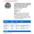 thumbnail image 2 of Front Wheel Hub Assembly - Compatible with 2013 Subaru XV Crosstrek Premium AWD Sport Utility 4-Door 2.0L H4 Naturally Aspirated DOHC GAS 2014, 2 of 2