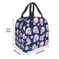 thumbnail image 3 of Honeii crystal flower Skull Print Lunch Bag Women, Lunch Box Lunch Bag for Women Adult Men, Small Leakproof Cute Lunch Tote Large Capacity Reusable, 3 of 8