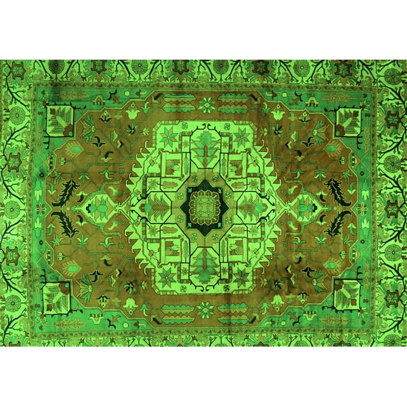 Ahgly Company Indoor Rectangle Persian Green Traditional Area Rugs, 2' x 3'