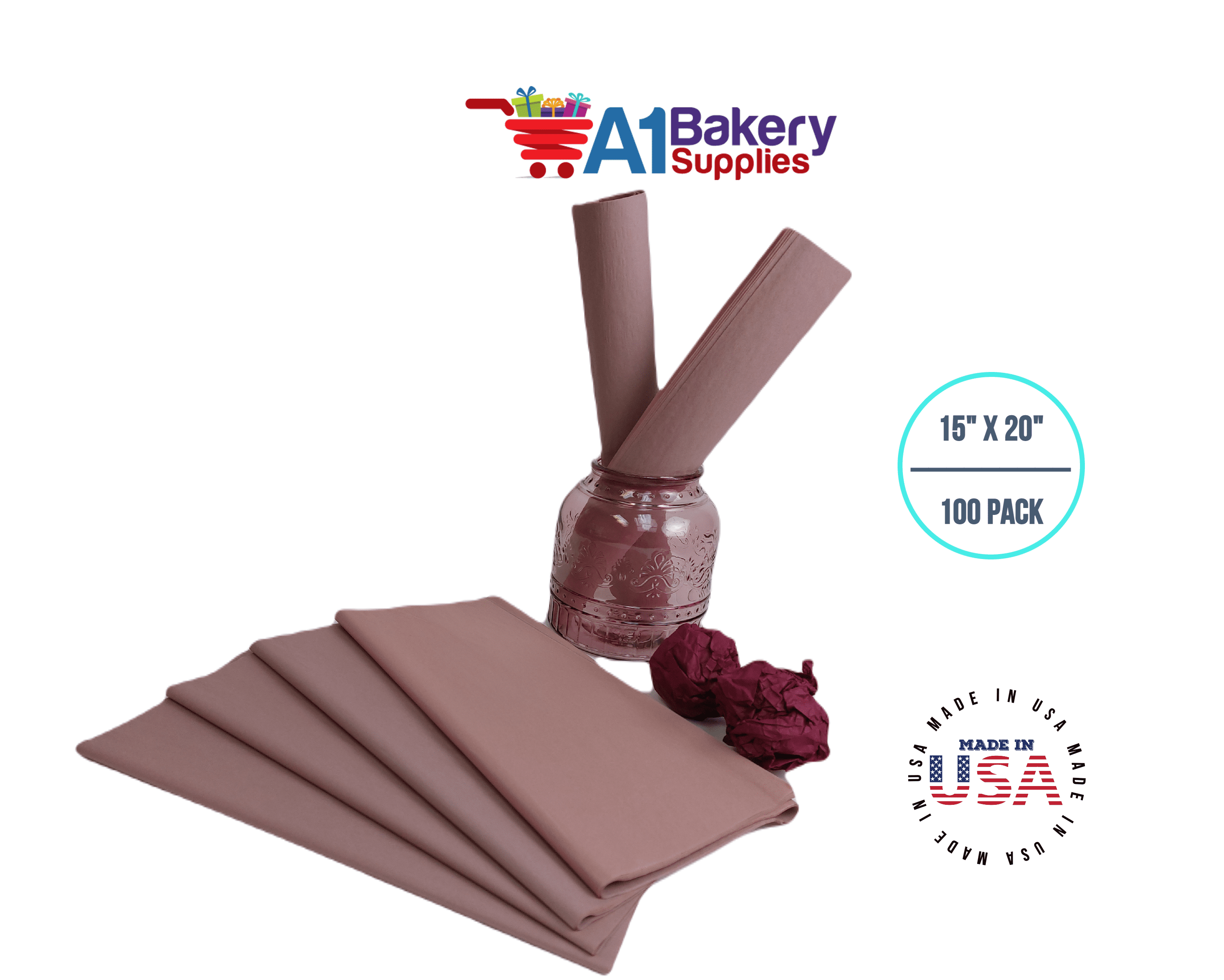  Premium Quality Gift Wrap Tissue Paper A1 bakery supplies (Rose  Gold 15x20 100 Pack) Quality Paper Made in USA : Health & Household