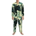 thumbnail image 3 of Pofeuu Bull Charging Through Waves Print Men's Long Sleeve Pajama Set Pijamas Para Hombres Pijamas Para Hombres Mens Pajamas Set-X-Large, 3 of 7