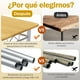 thumbnail image 3 of Comedor 4 Sillas con Mesa Rectangular de Madera y Estructura Metálica – Color Natural/Gris, 3 of 10