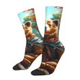 thumbnail image 1 of Fotbe Maple Meditating Bear Calcetas Largas con Estampado para Hombre y Mujer – Calcetas de Compresión Transpirables y Elásticas, Viajar y Uso Diario Talla 5-11, 1 of 6