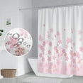 thumbnail image 3 of Pink Floral Bathroom Shower Curtain Cherry Blossom Dreamy Flowers Petal Shower Curtain with Hooks Polyester Waterproof Fabric Girly Home Shower Curtain Decorative Bathtub, 72x84 Inch, 3 of 6
