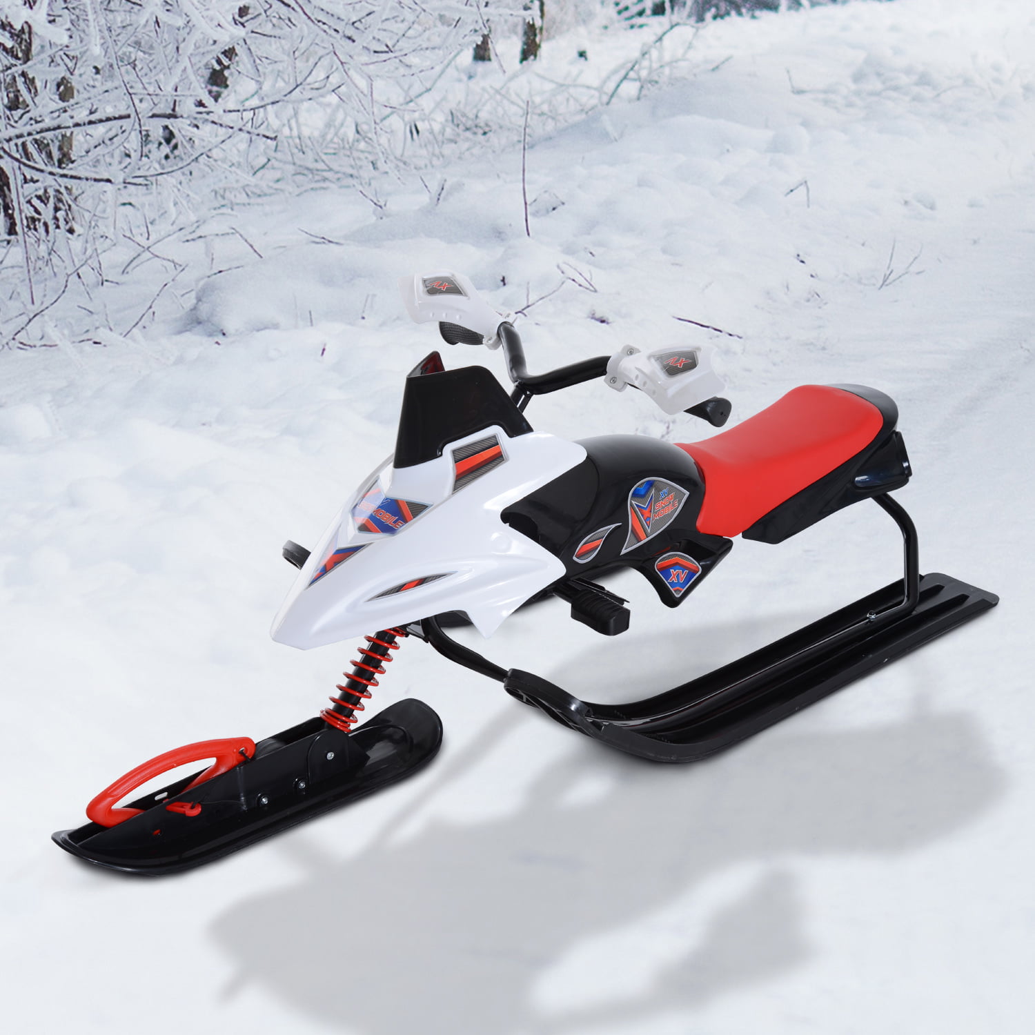 MAYiT 2PCS Scooter Ski Converter Kit Sled Sledge Steering Sleigh Snow Scooter Sledge for Kids Winter Toys 