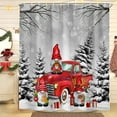thumbnail image 6 of Farmhouse Christmas Shower Curtain, Farm Red Xmas Truck Christmas Tree Cute Gnome Winter Forest Shower Curtains Set, Holiday Bathroom Decor Fabric Machine Washable with Hooks, 72 x 72 Inches, 6 of 6
