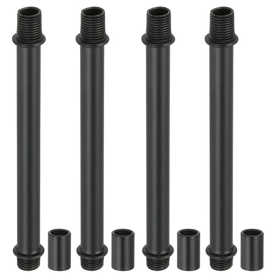 Uxcell Straight Pipe Lamp Stems Rod Kit, M10 98mm L Rod with Nut, Black 4Set