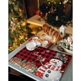thumbnail image 2 of Christmas Snowman Placemats Set of 1 Snowflake Gift Bird Winter Red Plaid Heat Insulation Washable Place Mats, Rustic Non-Slip Table Mats for Dining Table Party Kitchen Decor,13x19 Inch, 2 of 4