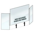 thumbnail image 6 of X-Large 62"wide x 30" high Clear Acrylic Tri Fold PLEXIGLASS Protective Shield, Sneeze Guard, Personal Barrier, adjustable heights for pass through on the bottom, 6 of 7