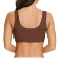 thumbnail image 4 of 2PC Cotton Bralette Transparent Shoulder Strap Cordless Backless Spongeless Sticky Bra,Coffee,XXXL, 4 of 4