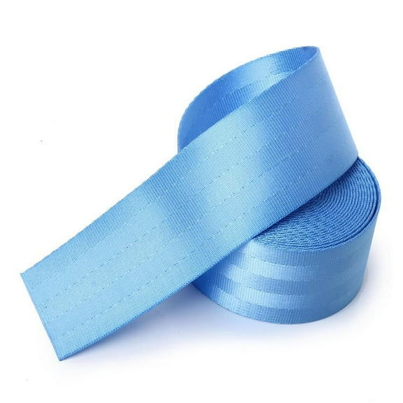 MTP 2" x 10 Yards Seat-Belt Light Blue Polyester Webbing Strap Repair 3 Panel 2500 lbs Heavy Duty Backpack