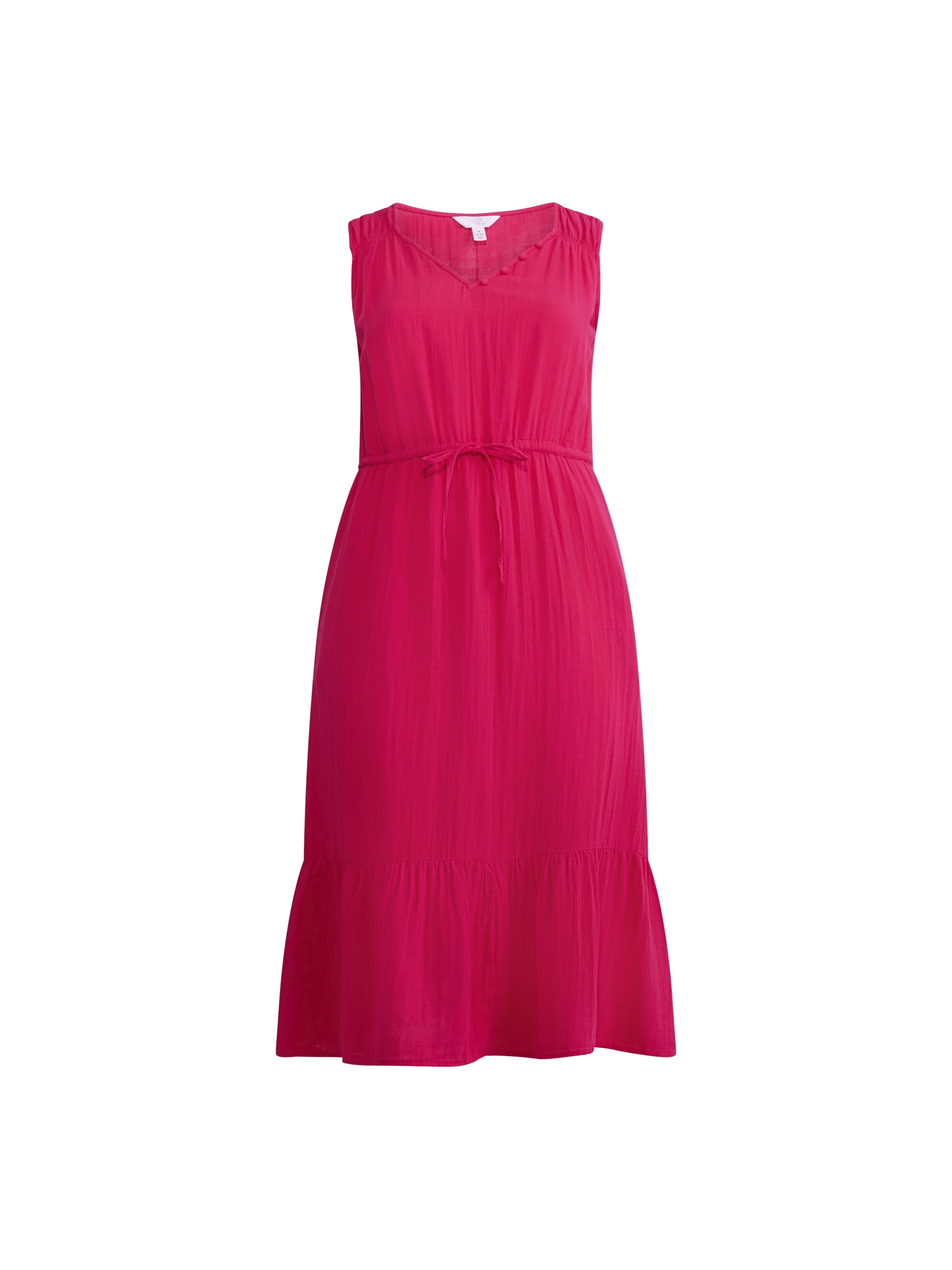 Time and Tru Women's Double Cloth Sleeveless Midi Dress, Sizes XS-XXXL