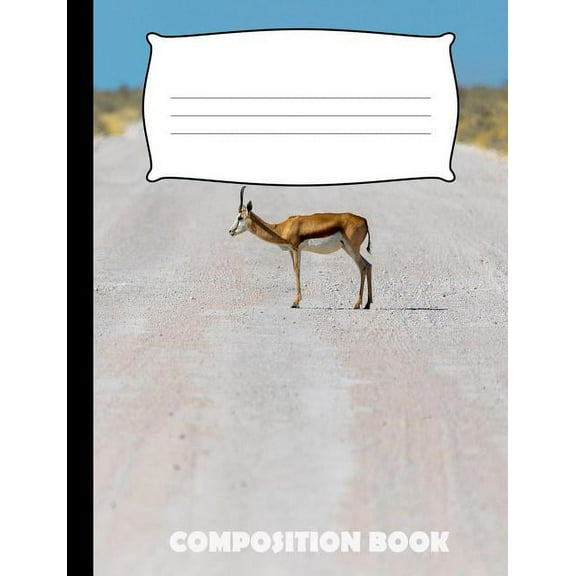 Composition Book: Gazelle Composition Notebook Wide Ruled (Paperback)