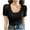 Black, variant on Kaemgyyd Going out Tops for Women Summer Short Sleeve Scoop Neck T Shirts Fashion Solid Color Slim Fit Ribbed Basic Tee
