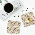 thumbnail image 4 of Disketp Colorful Autumn Funny Coasters,4 Pcs Leather Coasters with Holder, Perfect Housewarming Hostess Gifts,Protect Furniture from Water Marks Scratch and Damage-Square, 4 of 6