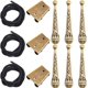 thumbnail image 1 of 3 Sets 1.2x1 Inch Large Size Iron Bolo Tie Tips Replacement End Caps Kit 3Pcs Textured Tips Cord 6Pcs Round Alloy Buckle End 3Pcs Bolo Tie Slide Clasps for Bolo Tie Making (Antique Bronze), 1 of 5