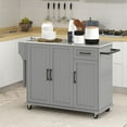 thumbnail image 2 of HOMCOM Kitchen Island on Wheels, Kitchen Cart with Wheels, Gray, 2 of 8