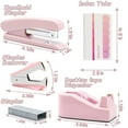 thumbnail image 2 of Pink Desk Accessories, Pink Office Supplies with Stapler, Tape Dispenser, Staples, Staple Remover, Push Pins, Scissors, Tabs, 2 of 8