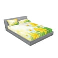thumbnail image 2 of Ambesonne Floral Fitted Sheet & Pillow Sham Set, Flower Garden in Summer, Full, Green Yellow White, 2 of 2