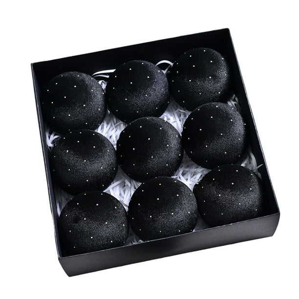 Bewildely Juego de bolas navideñas de plástico, exquisitas bombillas colgantes irrompibles para Navidad, adornos decorativos para fiestas. Kits de decoración para fiestas negro