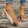 thumbnail image 2 of Dress Sandals for Women Ladies 2025 Summer Trendy Leather Peep Toe Chunky Mid Heel Slingback Dressy Shoes, 2 of 7