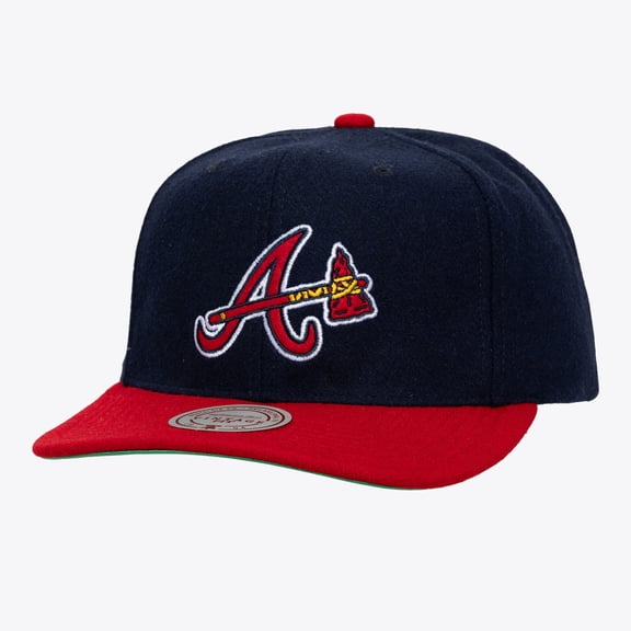 Men's  Navy Atlanta Braves Vintage Fit Melton Wool Adjustable Hat