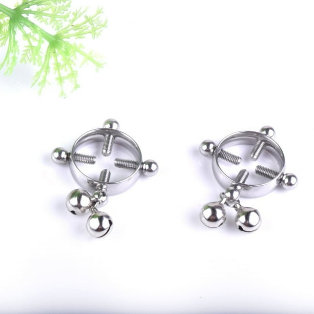 Fashion Women Body Piercing Breast Nail Screw Bell Pendant Fake Nipple Ring Jewelry