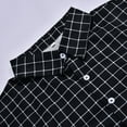 thumbnail image 6 of Mens Shirts Button Up Fashion Summer Casual Retro Plaid Printed Short Sleeved Tops for Men Black L, 6 of 7