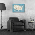 thumbnail image 3 of Epic Art 'Vintage USA on Blue' by Courtney Prahl, Acrylic Glass Wall Art, 24"x16", 3 of 3
