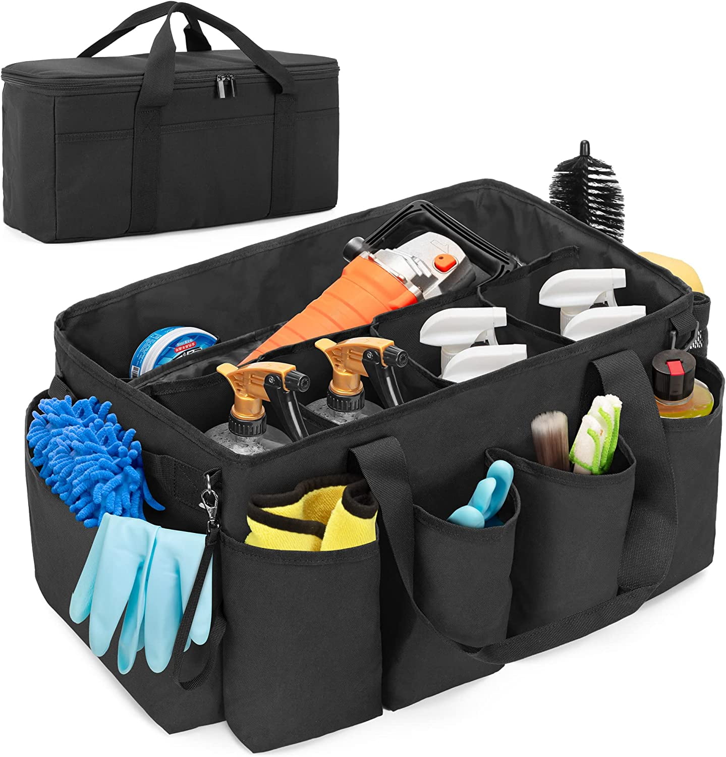 Maxshine Car Detailing Tool Bag - Water-Resistant Oxford Fabric, Multiple Pockets, Shoulder Strap