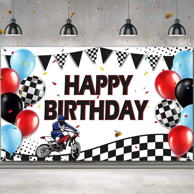 Decoración para fiesta de moto de cross, suministros para fiesta de cumpleaños de motocross, Dirt Bike Rac