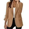thumbnail image 4 of Women's Fashion Long Sleeve Solid Cardigan Blazer Jacket Khaki M, 4 of 5