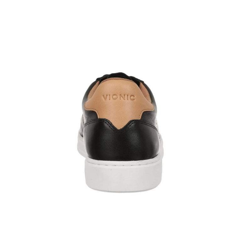 Vionic Men's Lucas II Lace-Up Casual Leather Sneaker - Black Tan