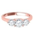 thumbnail image 2 of Aonejewelry 1/2 Carat Three Stone Diamond Engagement Ring Crafted In 14k Solid Rose Gold, 2 of 4