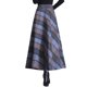 thumbnail image 1 of Gibobby faldas largas de mujer elegantes mujer Falda clásica a cuadros de talle con bolsillos y cremallera(Azul, L), 1 of 5
