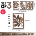 thumbnail image 3 of Large - Tree Leaves Unframed Walnut Wooden Wall Sculptures, Set of 3 Home Decor Accent, 3 of 8