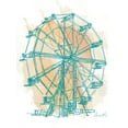 thumbnail image 2 of Loreth, Lanie 25x32 White Modern Wood Framed Museum Art Print Titled - Teal Ferris Wheel I, 2 of 4