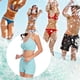thumbnail image 3 of Eigraketly Traje de baño de mujer con cordón atado inalámbrico acolchado conjunto de deportes de baño vacaciones de verano poliéster Nylon traje de Traje de baño Azul verde S Eigraketly OD021111-21, 3 of 6