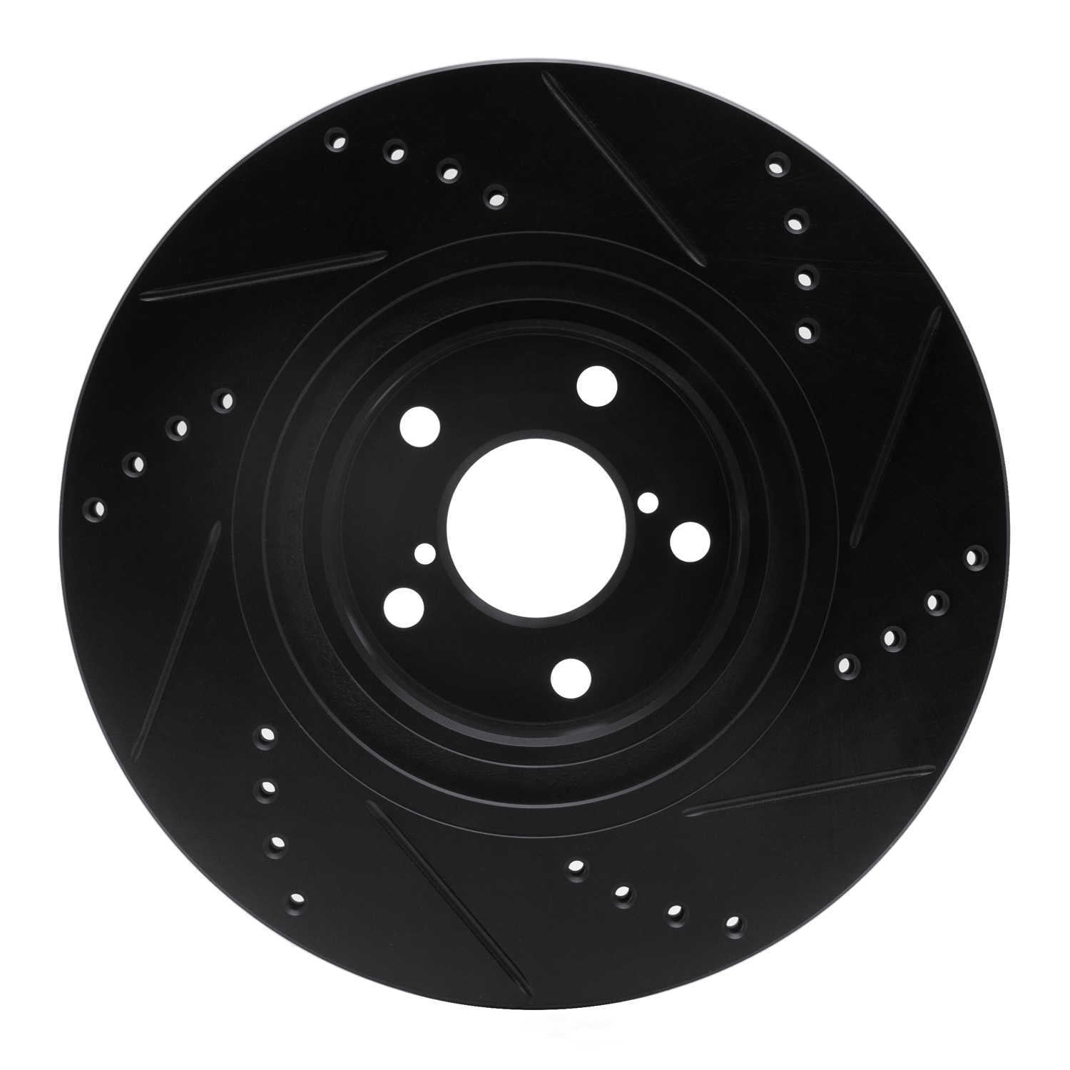 Dynamic Friction Company 633-13034L DFC Brake Rotor - Drilled And Slotted - Black