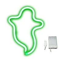 Herrnalise Halloween Neon Sign Halloween Decoration Neon Light LED Sign for Wall Decor with Battery or USB Powered for Halloween Party Kids Gift Living Room Bedroom