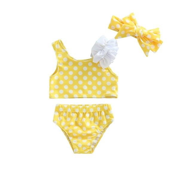 Musuos Toddler Girls 2pcs Swimsuit, 6M 9M 12M 18M 24M 3Y Sleeveless Dot / Cup Cake Print Tops Swim PP Shorts for Summer