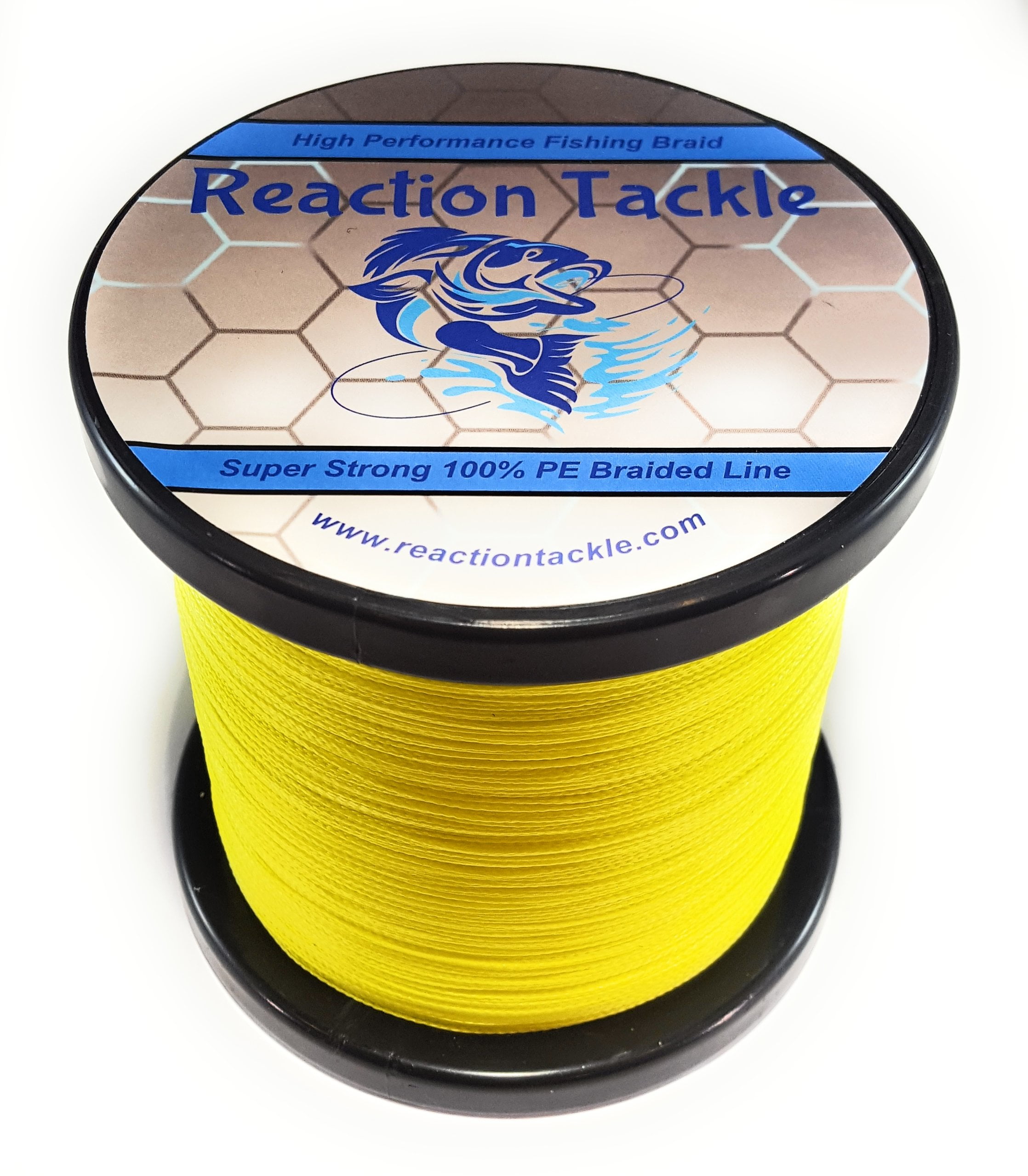Reaction Tackle High Performance Braided Fishing Line- Fluorescent Yellow -  65lb / 500yds / Fluorescent Yellow 
