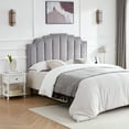 Miekor Mid Century Headboard for Queen Size Bed, Velvet Upholstered