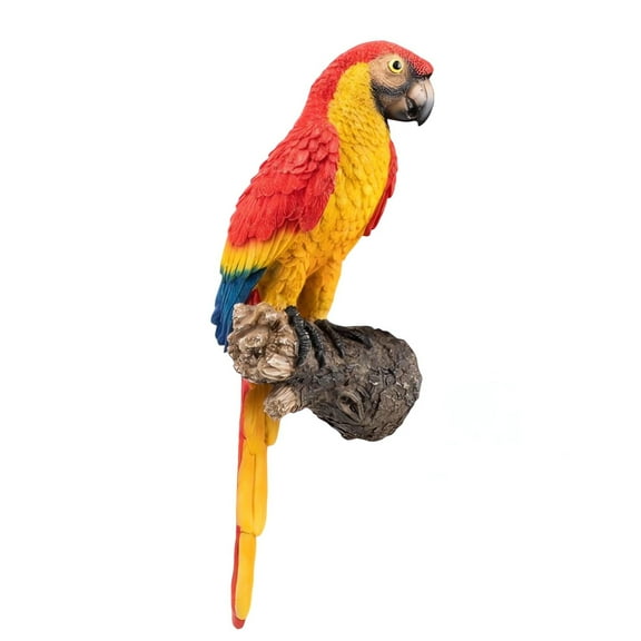 Parrot Garden Statue,Realistic Resin Parrot Tree Pendant Animal Sculpture ,Indoor And Outdoor Garden Lawn House Art Resin Statue